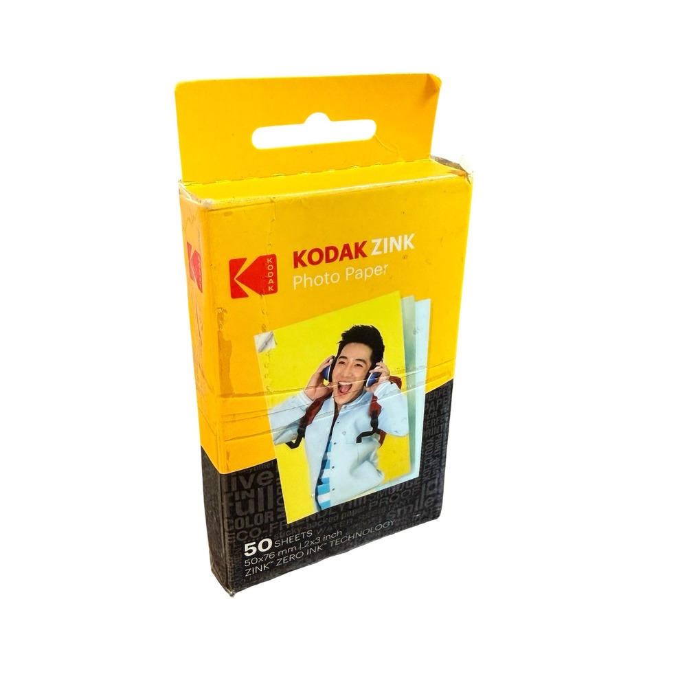 Kodak Zink Photo Paper 2x3 50 Sheets Sticky Back Zero Ink RODZ2X350 New Sealed